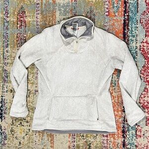 Women's The North Face Off White Plush Hoodie Fleece Pullover Jacket